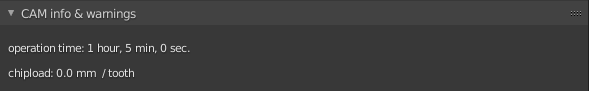 Cam Info & warnings