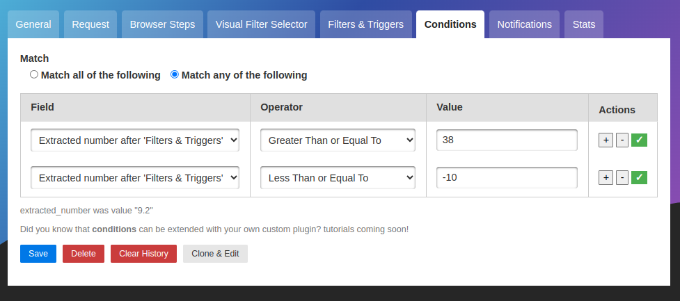 Conditional web page changes Conditional web page changes