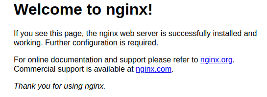 Screenshot nginx page