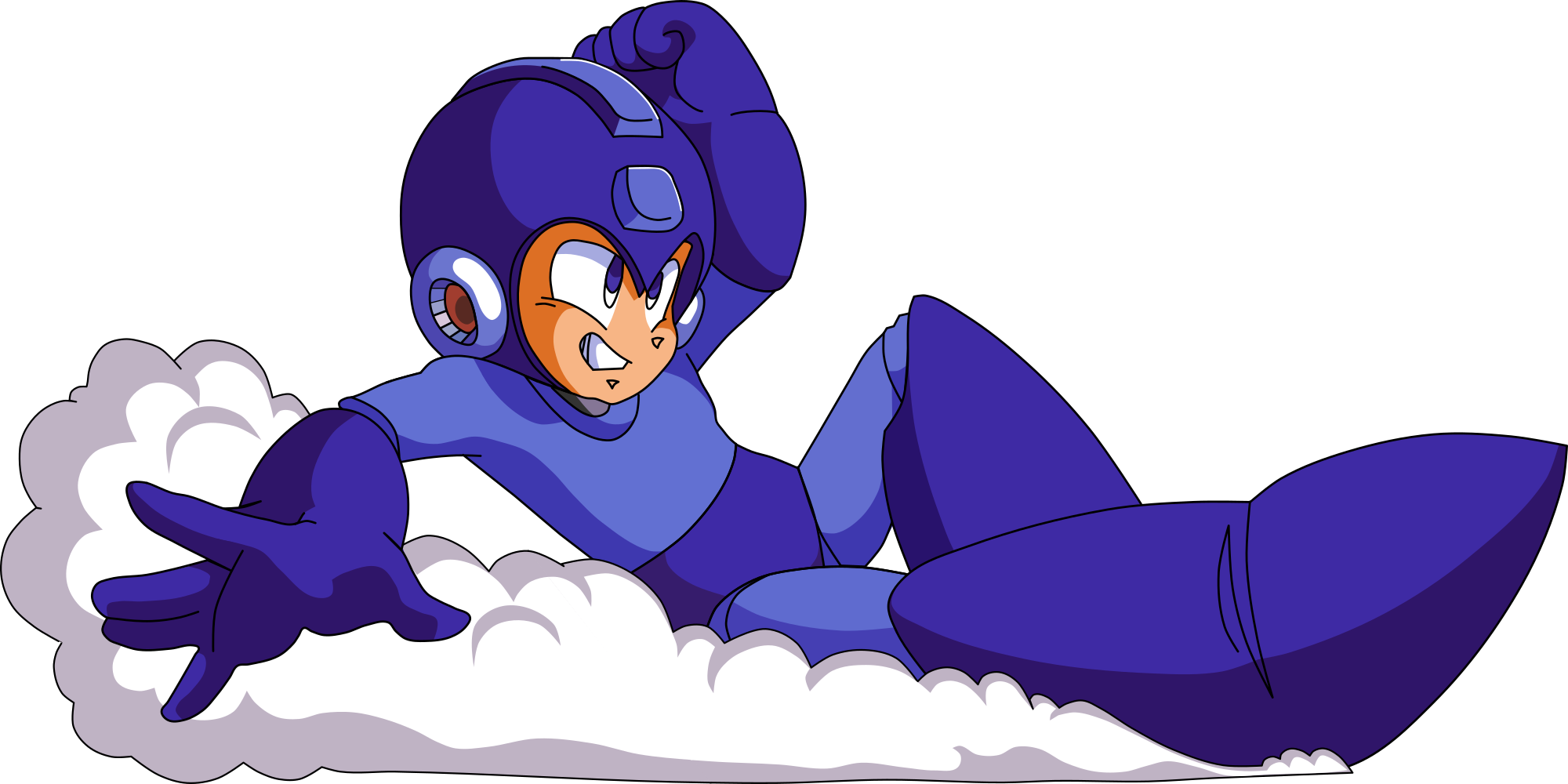 Mega Man sliding