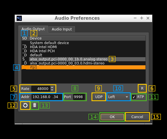 Audio output preferences