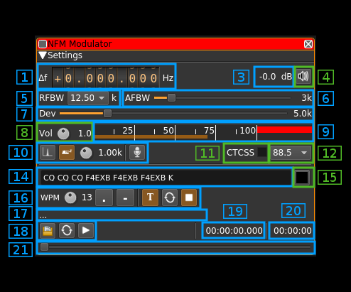 NFM Modulator plugin GUI