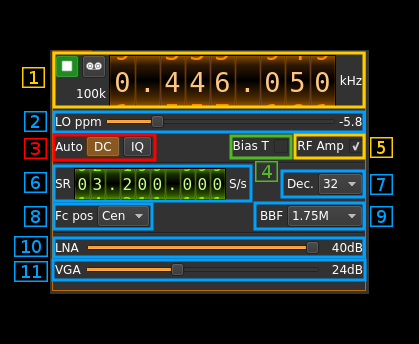 HackRF input plugin GUI