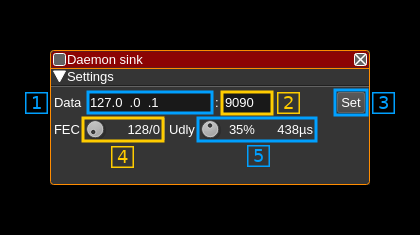 Daemon sink channel plugin GUI