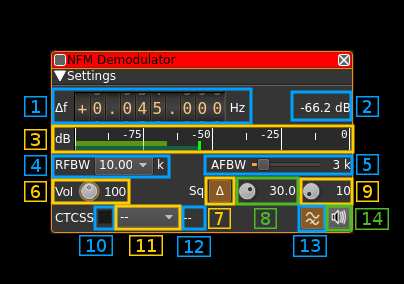NFM Demodulator plugin GUI