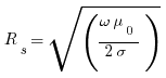 magloop surface resistance of conductor