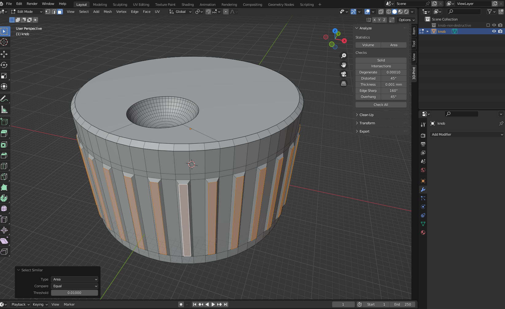 custom tuning knob design in Blender 3D 